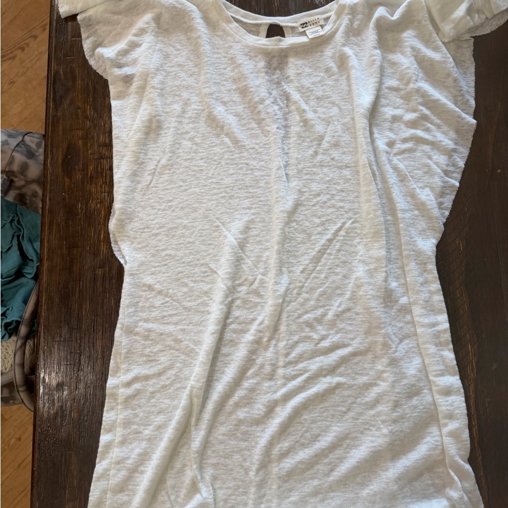 Billabong White Lightweight Slub T-Shirt Dress